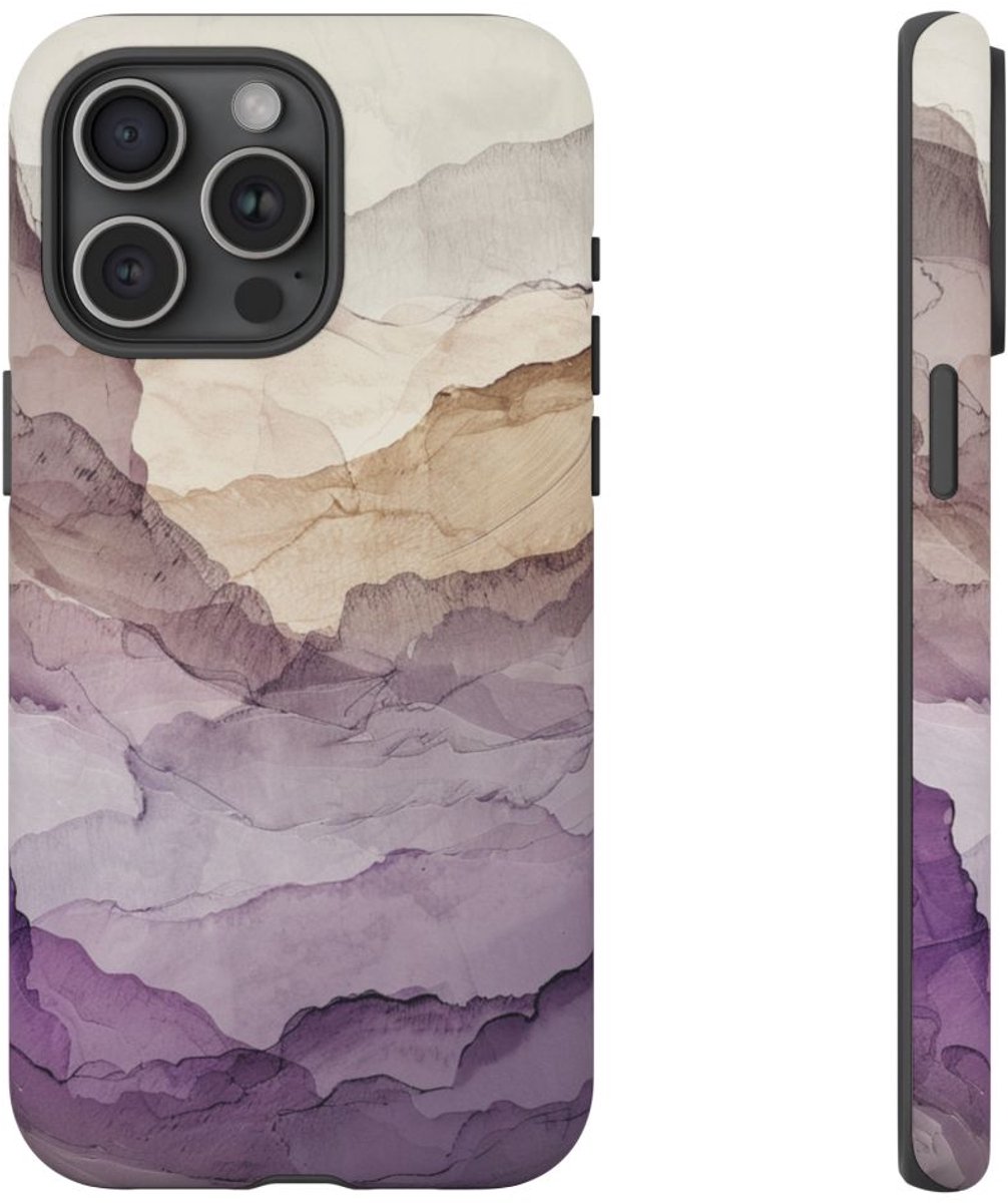 Gelaagde Abstracte Geologie Kunst – Telefoonhoesje Geschikt voor iPhone 15 Pro Max
