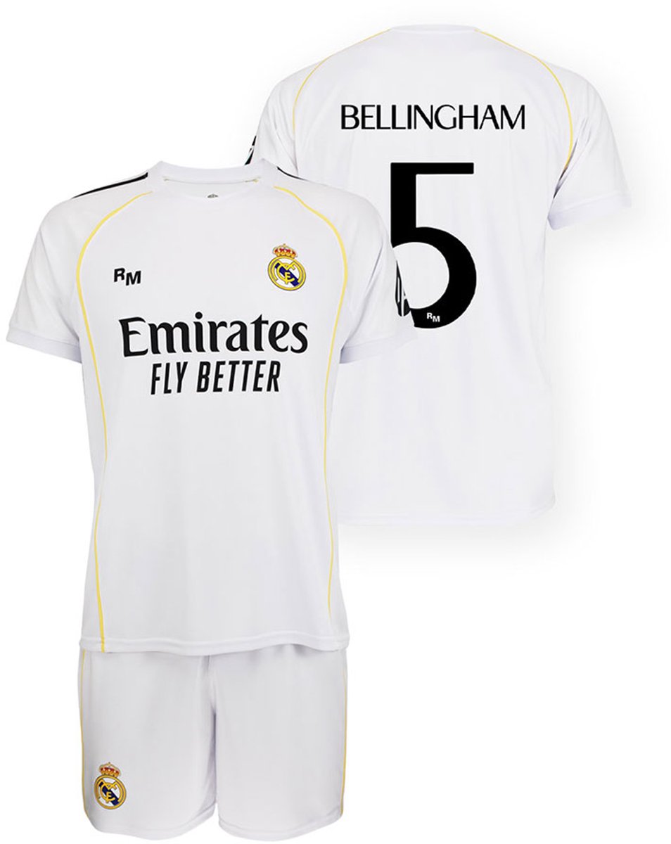 Real Madrid Voetbaltenue Bellingham Thuis - 2025-2026 - Voetbaltenue Kinderen - Shirt en Broekje - Jongens en Meisjes --164
