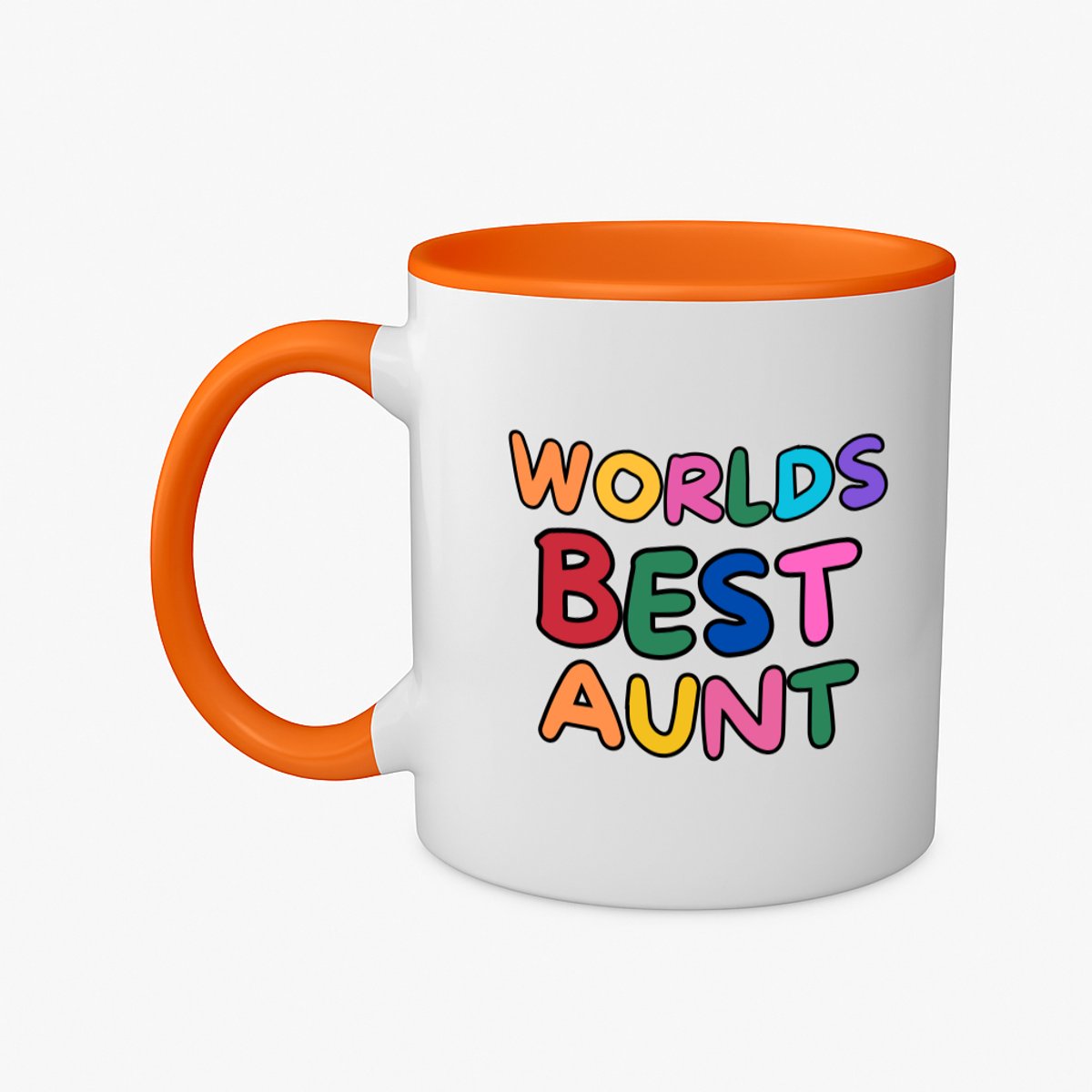 Hacebo® - World's best aunt koffiebeker oranje - Tante - beste tante - thee mok - koffie beker - verjaardagscadeau - cadeau voor tante - gift - kado - koffiemok - 350 ML inhoud