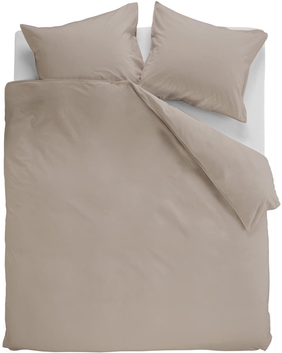 Ambiante Cotton Uni dekbedovertrek - Effen - Lits-Jumeaux - 240x200/220 - Taupe