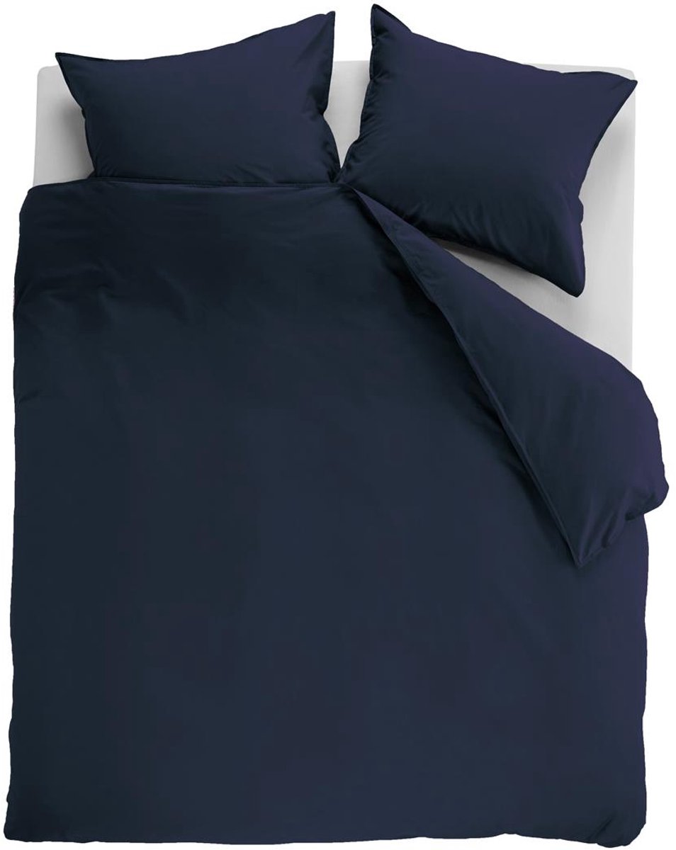 Ambiante Cotton Uni dekbedovertrek - Effen - Lits-Jumeaux XL - 260x200/220 cm - Donker Blauw
