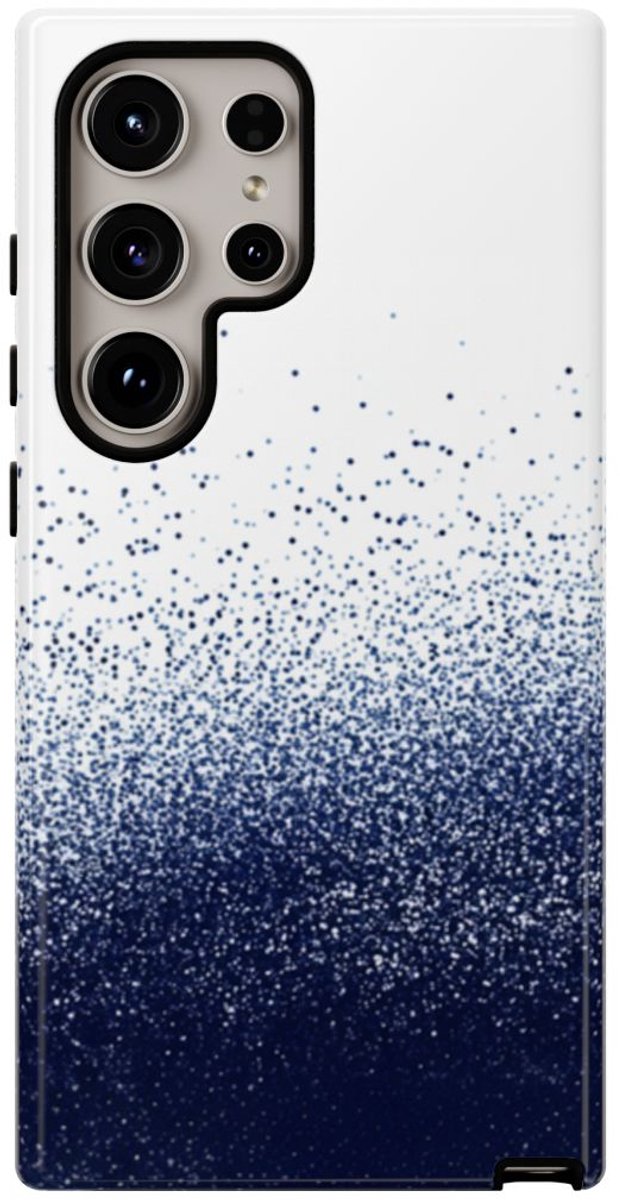 Abstracte Donkerblauwe Puntjesstructuur – Telefoonhoesje Geschikt voor Galaxy S24 Ultra