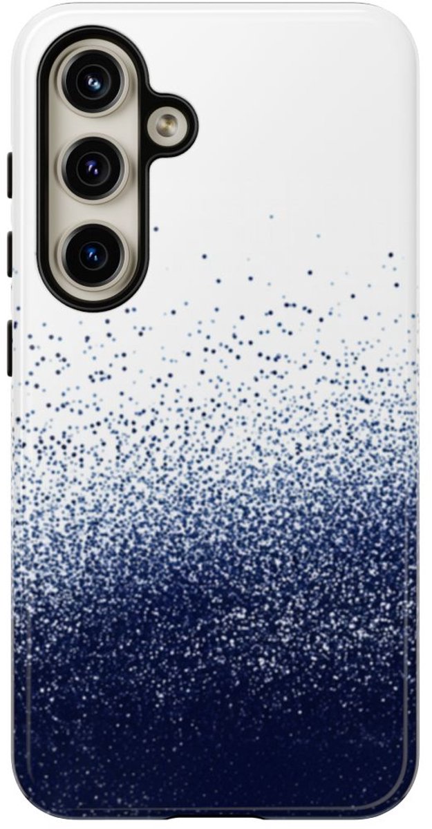 Abstracte Puntjesstructuur in Donkerblauw – Telefoonhoesje Geschikt voor Galaxy S24