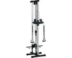 SPORTNOW-Kraftturm-Stahl-62L x 60B x 200H cm-Schwarz