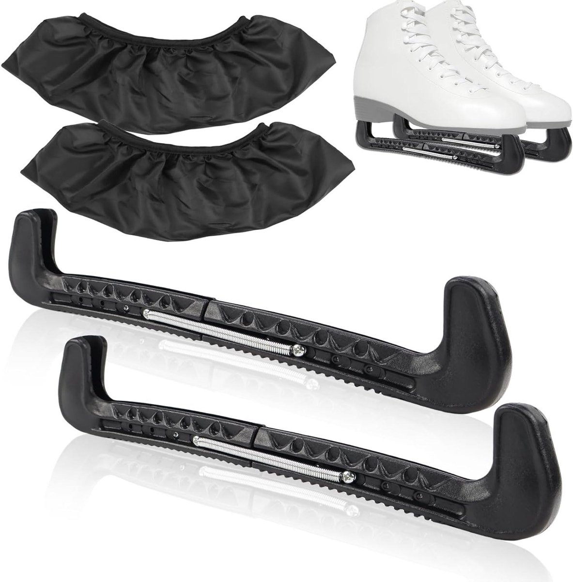 Allecto Plus - Schaatsbeschermers met veer voor kunstschaatsen - 1 paar - Universeel - Accessoires voor kinderen en volwassenen