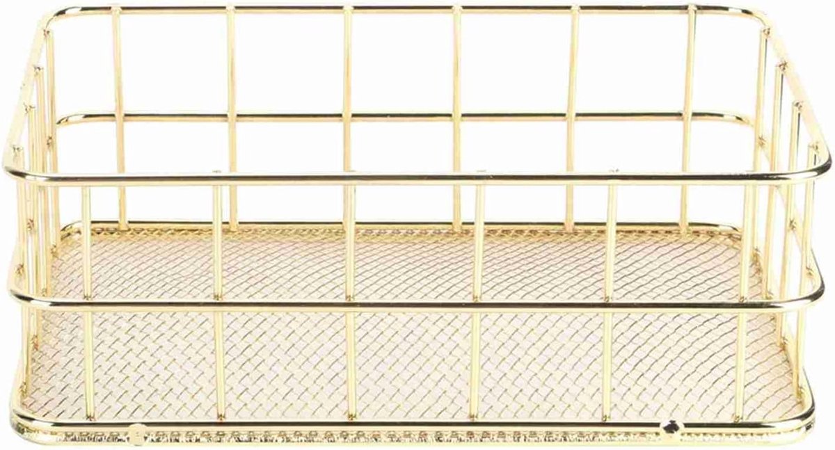 Multifunctionele Opslagmand - Desktop Organizer - Goudkleurig - IJzer - Klein