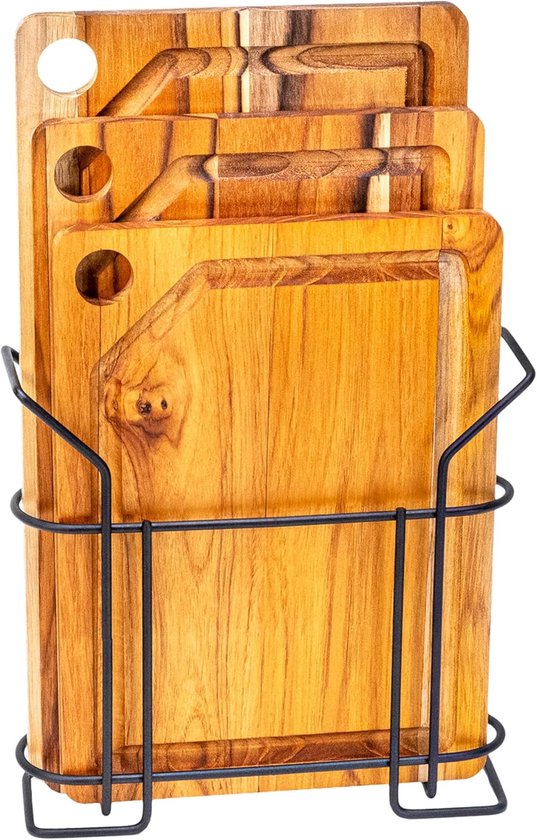 Orange85 Snijplanken Hakbord Set van 3 Verschillende Maten Bruin Bamboe