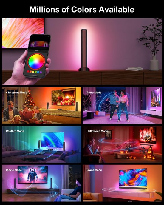 RFWR® 5.0-kanaals soundbar met RGB-verlichting en Bluetooth 5.3 voor thuisbioscoop van RFWR® — afbeelding 4