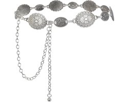 Allecto Plus - Kettingriem in Zilveren Stijl - Dames Taillehanger voor Jurken en Jeans - Eén Maat - Metaal - Trendy Accessoire Allecto Plus - Kettingriem in Zilveren Stijl - Dames Taillehanger voor Jurken en Jeans - Eén Maat - Metaal - Trendy Accessoire