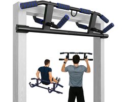 Vitalic Optrekstang Deur Tot 200kg Belastbaar – Pull Up Bar Zonder Boren – Fitness Pull-Up Bar Thuis – Chin Up Bar – Deurrekstok - Dip station