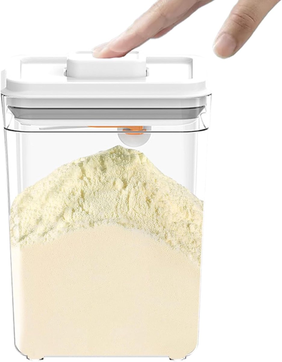 Luchtdichte container voor poeder - 2,3 l - geschikt voor melk, koffie, meel