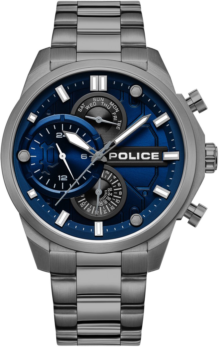 Reactor Blauw Staal Horloge