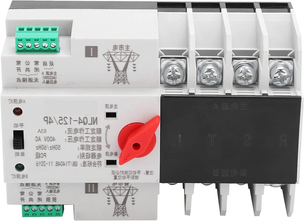 Allecto Plus - Automatische omschakelaar controller 3-fasen 4-draads 63A DIN-rail gemonteerd.
