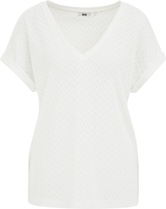 WE Fashion Dames T-shirt met opengewerkt dessin