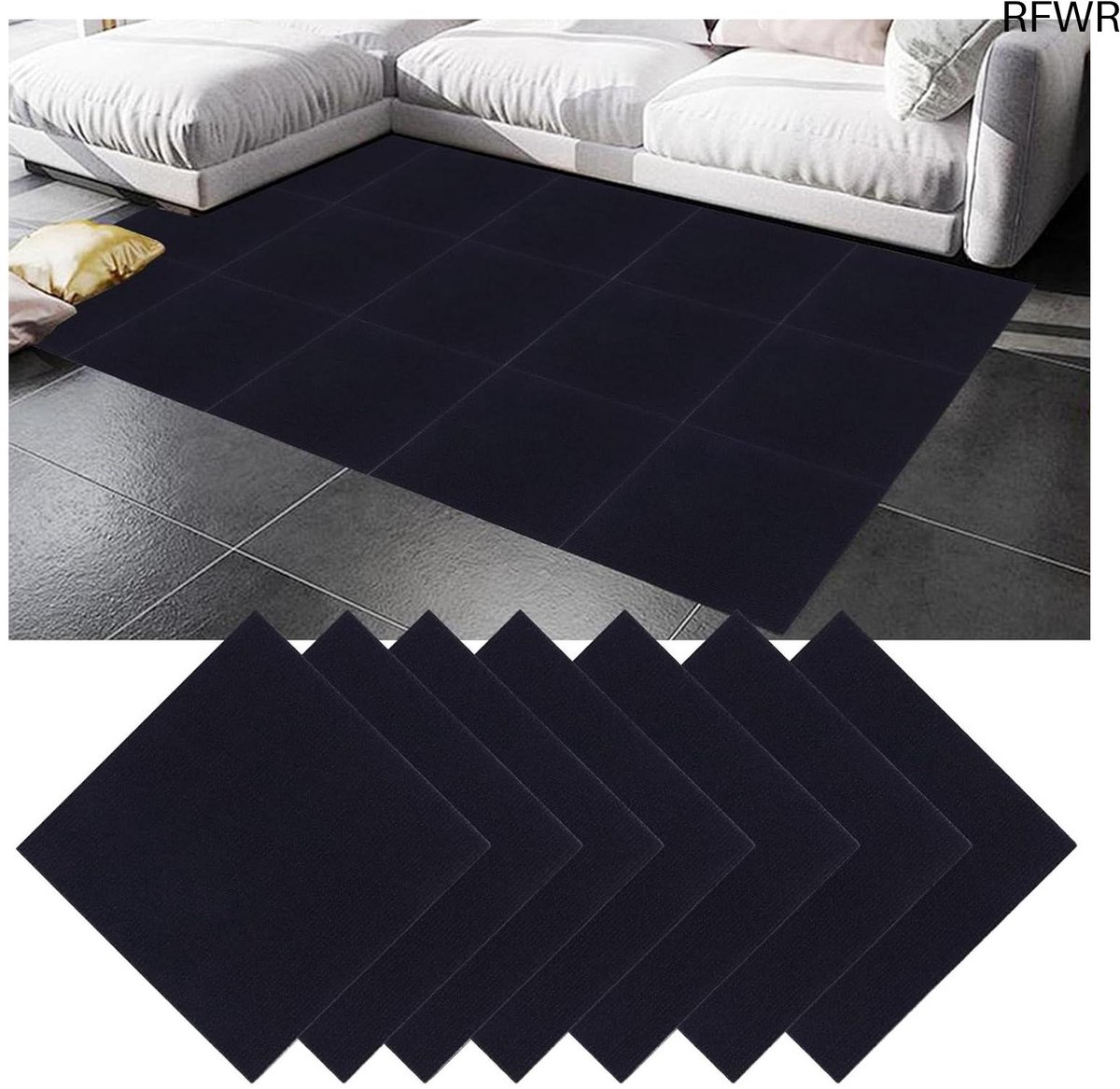 RFWR® Zelfklevende tapijttegels 30x30 cm - 30 stuks - Donkerblauw voor kantoor en woonkame