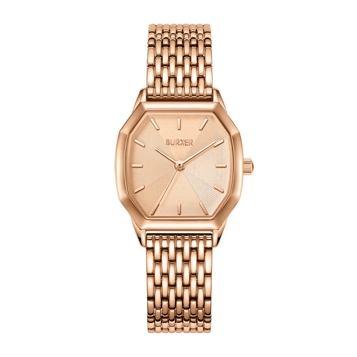 BURKER Julia Horloge Dames - Hexagon - Rosegoud - Schakelband - 32 mm