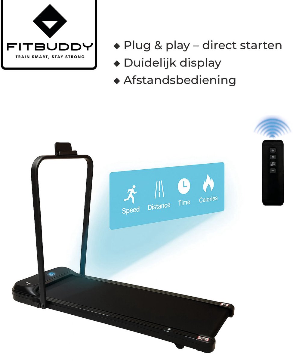 Fitbuddy XM-U1 Loopband | 1.5HP Motor | LCD Display | 94cm Loopvlak | Thuisfitness l Wandelband l Walking Pad l Treadmill l Walkingpad l Loopband Elektrisch