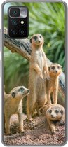 Coque de téléphone compatible avec Xiaomi et Redmi 10 - Famille - Animaux - Suricates - Coque de téléphone en Siliconen Coque de téléphone