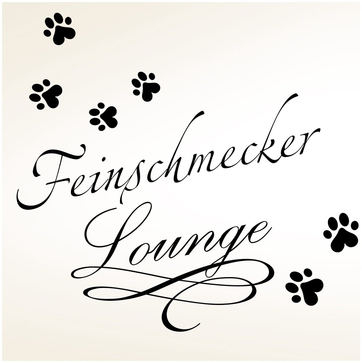 Wandaro W3334 Muursticker Gourmet Lounge I zwart (BxH) 40 x 31 cm I Dieren Huisdieren Sticker zelfklevende poten muursticker muursticker