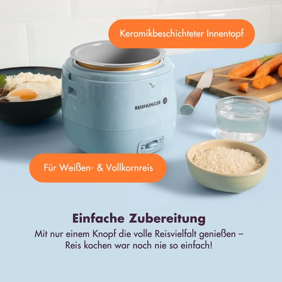 REISHUNGER Digitale mini-rijstkoker reservepan 0,6 l - met keramische coating - Voor maximaal 3 personen