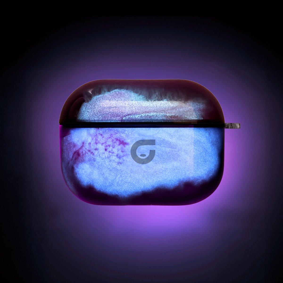 GlowsandGuards - Airpods 3 hoesje - Glow in the dark - Inclusief UV lampje om op te lichten - AirPods 3 case - Hét satisfying AirPods hoejse - Paars
