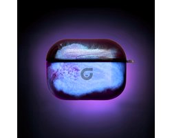 GlowsandGuards - Airpods 3 hoesje - Glow in the dark - Inclusief UV lampje om op te lichten - AirPods 3 case - Hét satisfying AirPods hoejse - Paars
