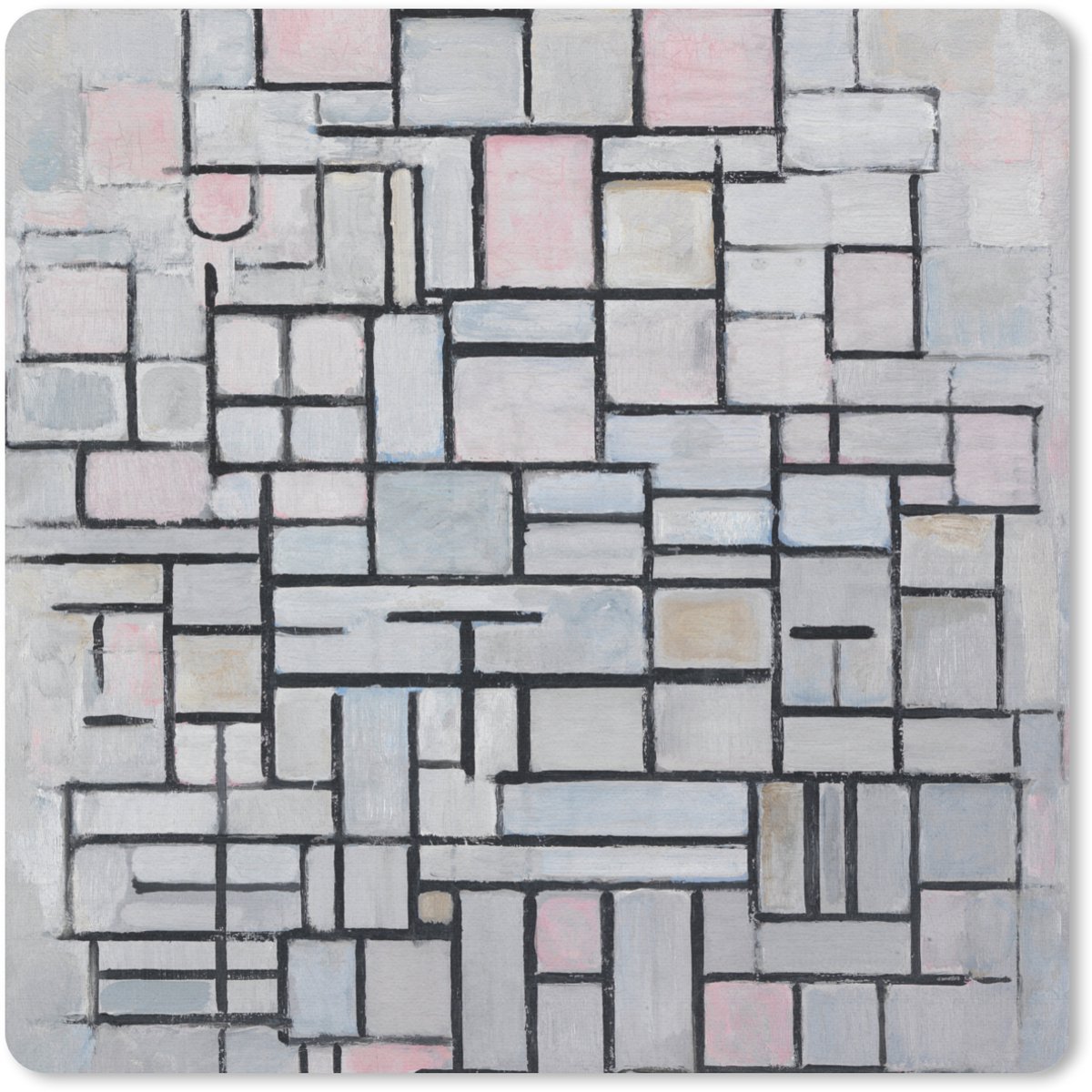 Muismat 20x20 cm - Mousepad Compositie 6 - Piet Mondriaan - Muismatten