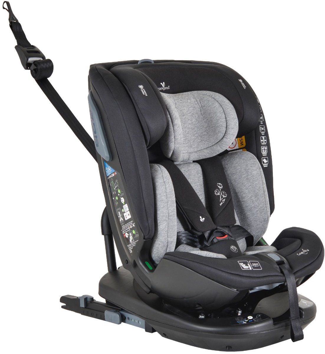 Cangaroo Gravity Grey 40-150 cm 360° i-Size Autostoel