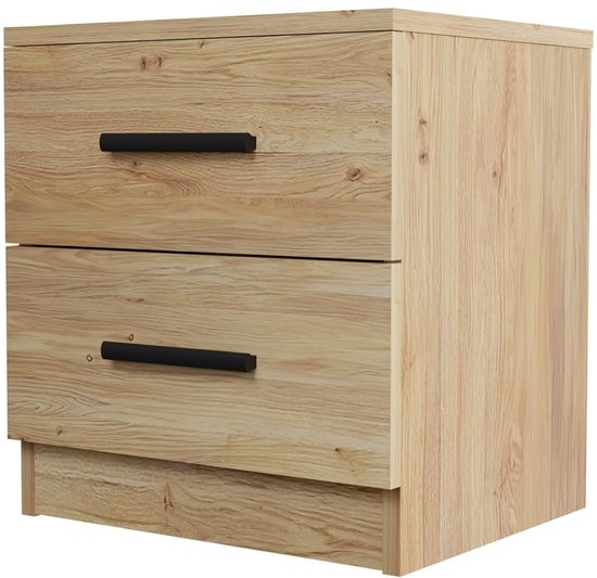 Moderne schoenenkast 60x40x61 cm - 2 deuren - Open planken - Houtlook Moderne schoenenkast 60x40x61 cm - 2 deuren - Open planken - Houtlook
