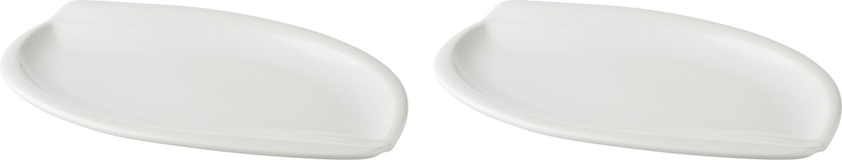 Palmer - White Delight - Bord - 2 stuks - 28 x 19 cm - Wit - Porselein - Bordenset