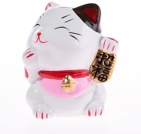 Chat Noir Chanceux en Céramique 33cm - Cadeau d'Affaires Feng Shui