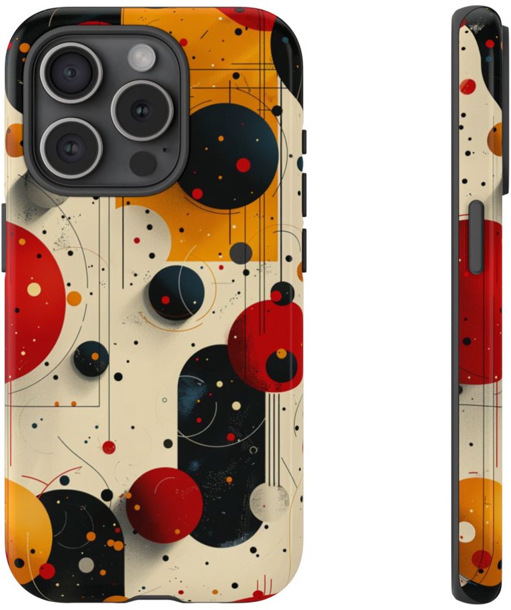 Geometrisch Abstract Cirkels Patroon – Telefoonhoesje Geschikt voor iPhone 15 Pro