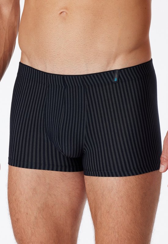 SCHIESSER Long Life Soft boxer (1-pack) - short homme rayé bleu et noir - Taille: 4XL