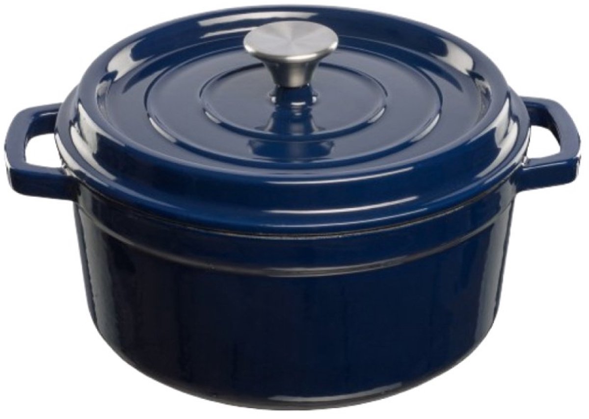 Grand Feu - Geëmailleerde gietijzeren braadpan - 4,7 ltr. - blauw