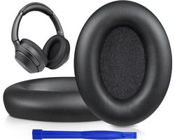 Professionele oorkussens Geschikt voor Sony WH-1000XM3 (WH1000XM3) on-ear hoofdtelefoons, oorkussens van zacht proteïneleer, geluidsisolerend traagschuim, extra dik (zwart)