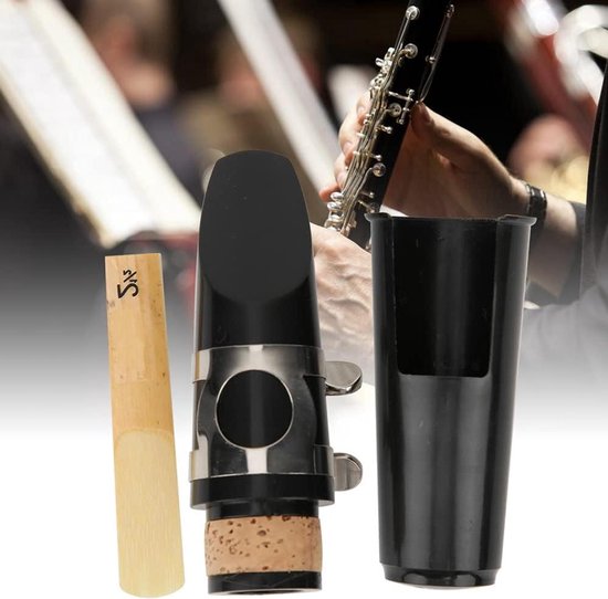 Klarinet mondstuk pakket met riet – zwart