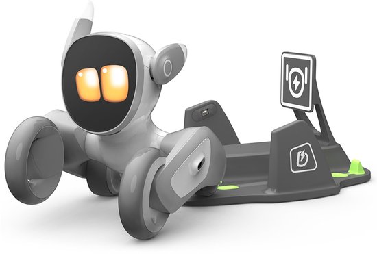 Loona EPP3.0 AI slimme robothond, aangedreven door GPT-4, spraakopdrachten en gebarenherkenning, realtime interactie voor kinderen, jongens en meisjes, met oplaadstation