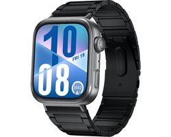 Bracelet en titane Strap-it avec fermoir papillon - compatible avec Huawei Watch Fit 3 / Watch Fit 4 / Watch Fit 4 Pro (noir)