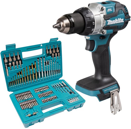 Makita DHP 489 Z accu-klopboormachine 18 V 73 Nm borstelloos + 102-delige bit- en boorset - zonder accu, zonder oplader