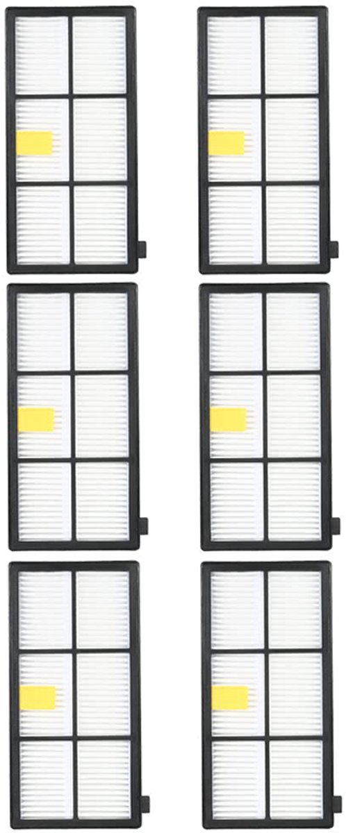 6 stuks HEPA-filtervervangingsset - Vervangingsset geschikt voor iRobot Roomba 800- en 900-serie 805 860 861 864 866 870 880 890 891 894 960 961 964 966 980 - Stofzuiger