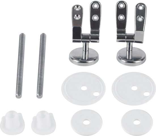 2 stuks toiletbril, scharnierbeslag, universele toiletbrilschroeven, wc-bril, scharnierset, toiletbril moeren en schroeven voor de meeste Top-Fix toiletdeksels