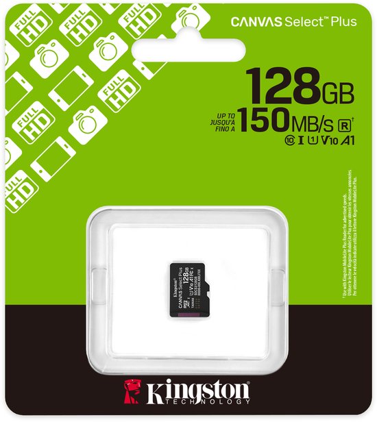 Kingston Technology 128GB micSDXC Canvas Select Plus Gen3 150R A1 enkel pakket zonder ADP van Kingston — afbeelding 2