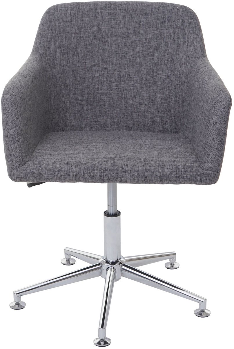 MCW Eetkamerstoel MCW-A74, draaistoel, loungestoel, in hoogte verstelbaar ~ textiel, grijs
