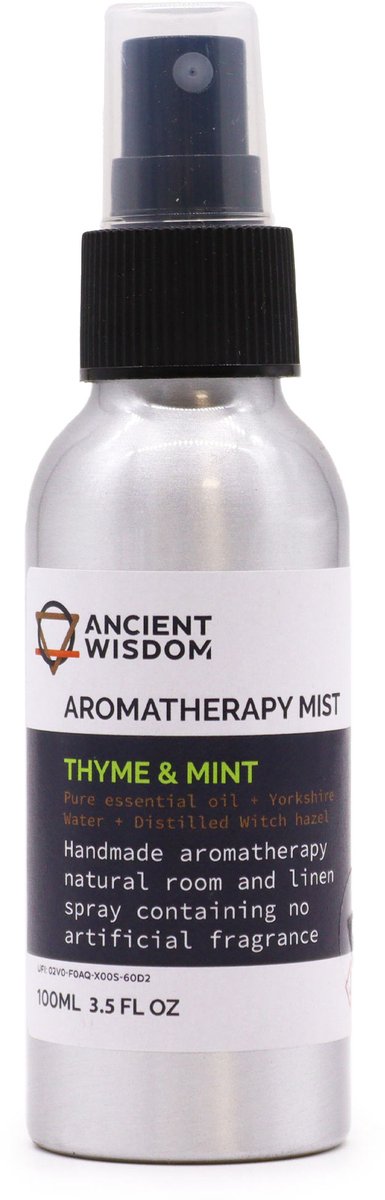 Ancient wisdom - tijm - munt - spray - etherische olie nevel spray - 100ml - aromatherapie - kamerspray