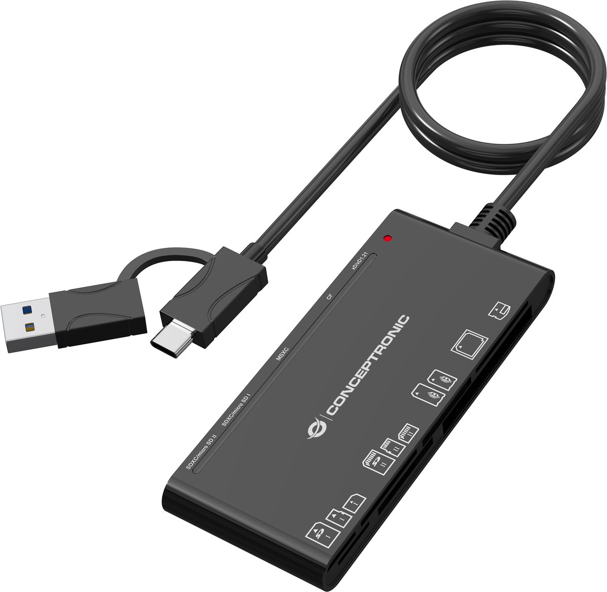 CONCEPTRONIC 7-in-1 Card Reader USB3.0,2xSD,2xMicroSD,MS,CF