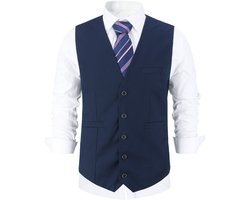 ALLTHEMEN Heren Effen Vest Voor Casual Draagcomfort Gilet- Slanke Pasvorm Vest - M