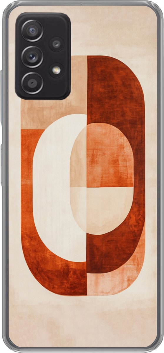 Telefoonhoesje Geschikt voor Samsung Galaxy A53 5G hoesje - Illustratie - Abstract - Vormen - Rood - Siliconen Telefoonhoesje Telefoonhoesje