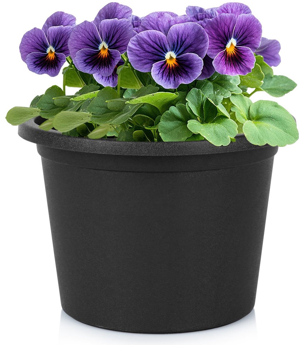 Bloempot voor De Tuin Plastic Zwart Rond 20 cm - Plantenpot - Plantenpot