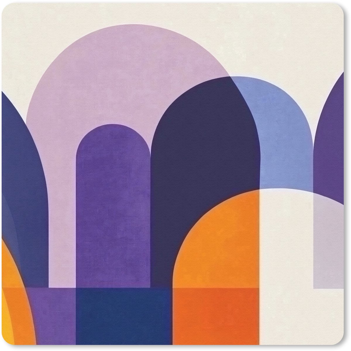 Muismat 30x30 cm - Mousepad Vormen - Abstract - Grafisch - Oranje - Muismatten