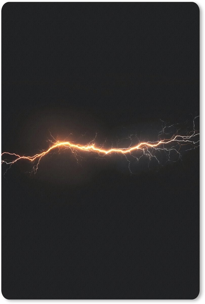 Muismat 18x27 cm - Mousepad Gaming - Oranje - Bliksemflits - Licht - Muismatten